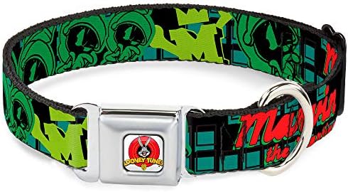 Top 10 Best Large Leather Dog Collars 27 A dog collar with a vibrant green and black design, perfect for adding flair to your dog's look.